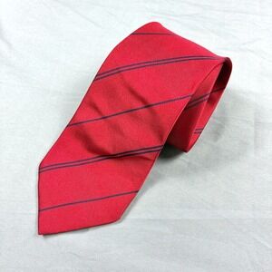 Vitaliano Pancaldi Necktie Red Navy Striped Repp Society of Surgeons NJ Silk